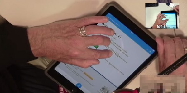 Photo of user getting voiceover on iPad